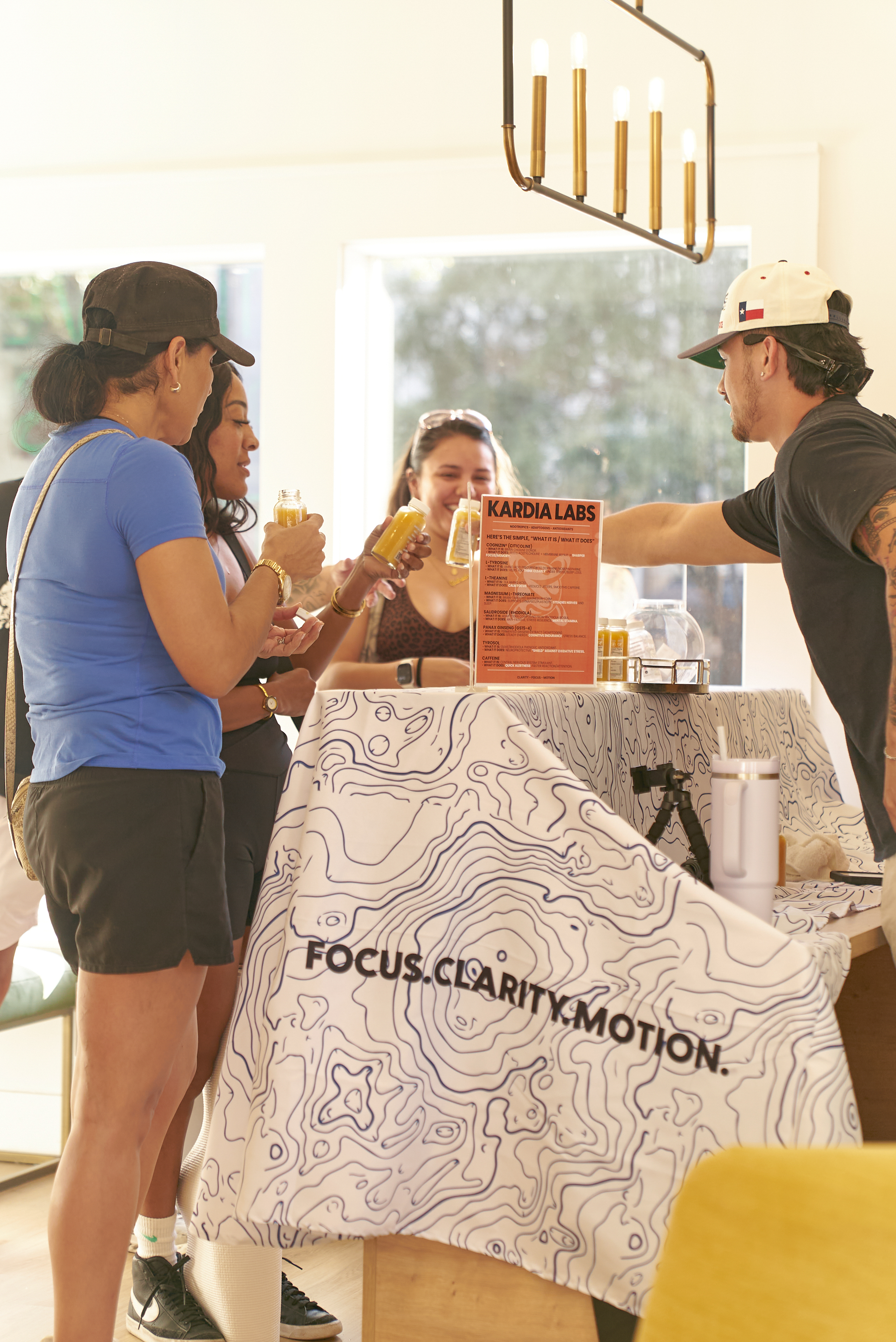 Guests sampling at the Kardia Labs activation booth, Native Roots event, Austin TX